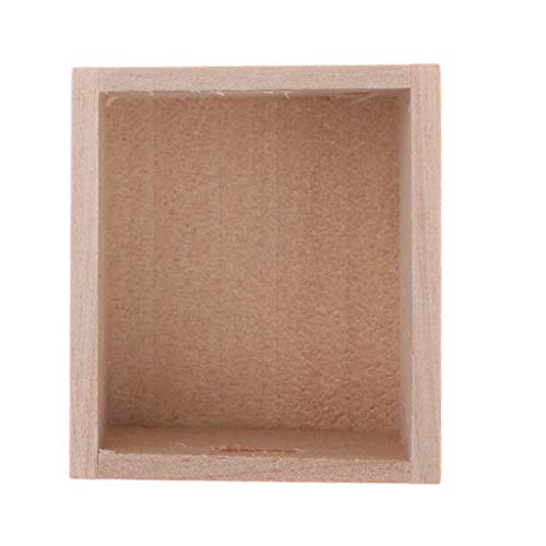 perfeclan 2Pcs 1/12 Mini Caja de Almacenamiento de Madera, Robusta y Pequeña Caja de Almacenamiento de Madera de Frutas en Miniatura para Muebles de Cocina