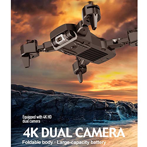 Perfeclan Dron S60 con cámara Dual 4K 1080P, Dron WiFi FPV para Adultos con cámara de Gran Angular 4K HD 2000Mah de Largo Tiempo de Vuelo Plegable RC Quadcopter - 1080P 1 Batería