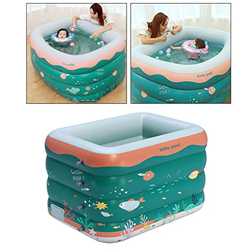 Perfeclan Piscina Inflable, Piscina Familiar para niños, niños pequeños, Infantes, Adultos, Inflake Blow Up Piscina bañera para Exterior, jardín, Patio Trasero, - 140x110x75cm