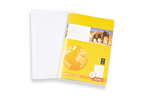 perfect line 15 fundas para cuadernos DIN-A4 EXTRA FUERTES, claras y transparentes, forros para cuadernos flexibles y fáciles de limpiar, protectores de libros con encuadernado, funda protectora