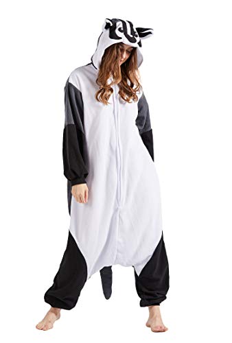 Pijama Animal Entero Unisex para Adultos con Capucha Cosplay Pyjamas Ropa de Dormir Traje de Disfraz para Festival de Carnaval Halloween Navidad American Badger M(156-167CM)