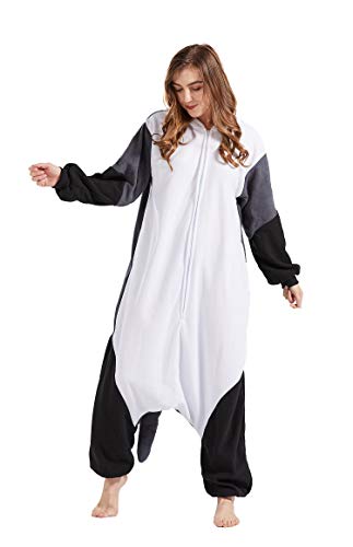 Pijama Animal Entero Unisex para Adultos con Capucha Cosplay Pyjamas Ropa de Dormir Traje de Disfraz para Festival de Carnaval Halloween Navidad American Badger M(156-167CM)