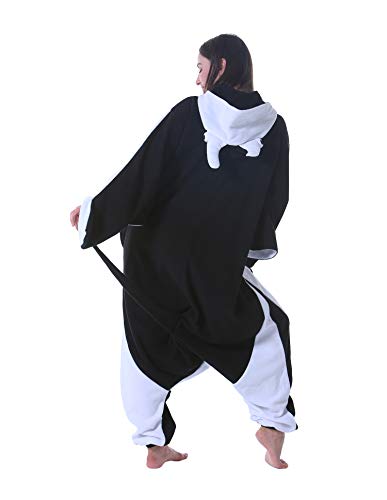 Pijama Animal Entero Unisex para Adultos con Capucha Cosplay Pyjamas Ropa de Dormir Traje de Disfraz para Festival de Carnaval Halloween Navidad Manta Rayas XL(178-187CM)