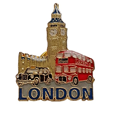 Pin de la Solapa de Londres - Big Ben Autobús Rojo y Taxi Negro / Insignia Metal y Esmalte / Routemaster Dos Pisos / Black Cab / Recuerdo Británico de Inglaterra Reino Unido