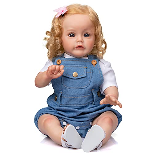 Pinky Reborn 24 Pulgadas 60cm Realista Muñecos bebé Renacer Bebé Hermosa Muñeca Silicona Bebe Reborn Toddler Niña Recien Nacido (Item 7)