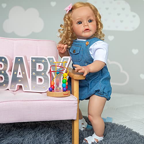 Pinky Reborn 24 Pulgadas 60cm Realista Muñecos bebé Renacer Bebé Hermosa Muñeca Silicona Bebe Reborn Toddler Niña Recien Nacido (Item 7)