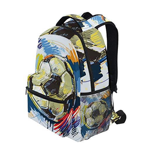 Pintar Fútbol Mochila Escolar Impermeable Mochilas Escolares para Estudiante Adolescentes Niñas Niños