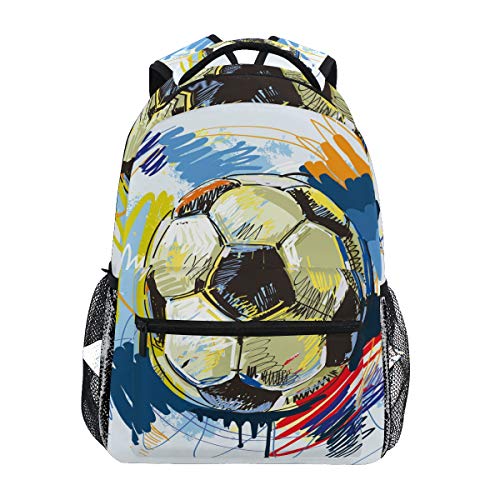 Pintar Fútbol Mochila Escolar Impermeable Mochilas Escolares para Estudiante Adolescentes Niñas Niños