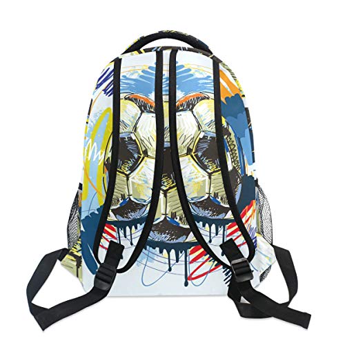 Pintar Fútbol Mochila Escolar Impermeable Mochilas Escolares para Estudiante Adolescentes Niñas Niños