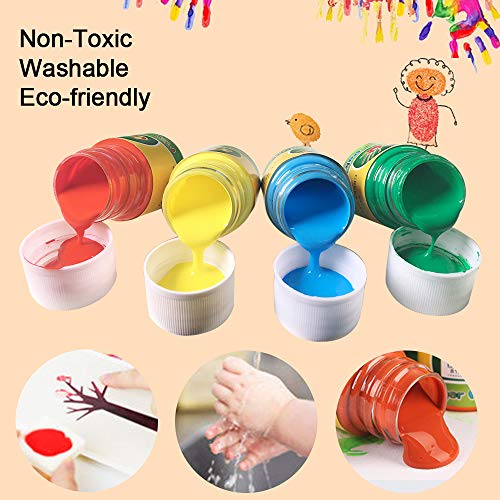 pintura de dedo para niños,12 colores lavable Pinturas para niños no tóxicas, Pintura de bebé segura para manos y pies, 12 Kits de pintura artística con dedos para niños, de color natural y ecológico