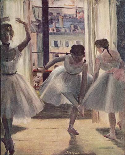 Pintura por números para Adultos DIY Pintura al óleo Kit Tres bailarines en el polideportivo (1880) Edgar Degas Para niños o adultos principiantes 40x50cm Regalo de Navidad