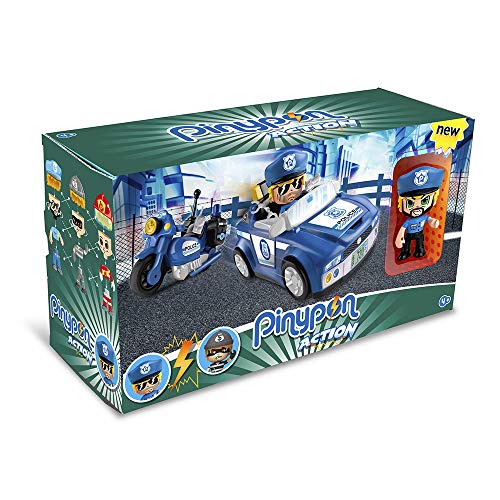 Pinypon Action Set De 5 Figuras Series 2 con Accesorios para Niños Y Niñas De 4 A 8 Años,, Color/Modelo Surtido + Policía Vehículos De Acción, para Niños Y Niñas A Partir De 4 Años, Multicolor