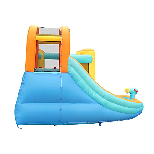 Piscina Hinchable Infantil Con Red Seguridad - Ligero y Fácil Almacenar Tobogán Acuático Inflable Grande de la Piscina - Piscina Infantil con Juguetes de Juego de Agua - Ideal para Juegos Jardín