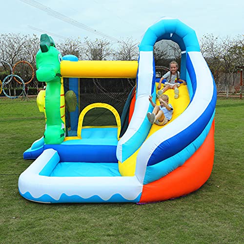 Piscina Hinchable Infantil - Resistente al Desgaste Tobogán Acuático Inflable Grande de la Piscina - Fácil de Desmontar Piscina Infantil con Juguetes de Juego Agua - Ideal para Juegos de Jardín