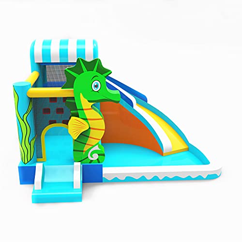 Piscina Hinchable Infantil - Resistente al Desgaste Tobogán Acuático Inflable Grande de la Piscina - Fácil de Desmontar Piscina Infantil con Juguetes de Juego Agua - Ideal para Juegos de Jardín