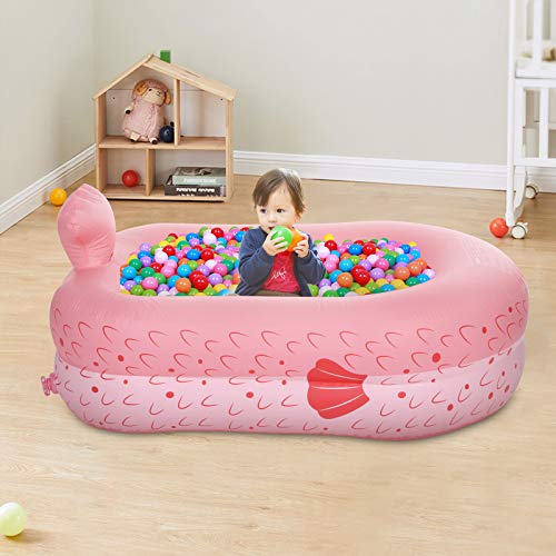 Piscina hinchable para bebés, piscina hinchable para bebés, bañera plegable de PVC, rectangular, portátil, ducha de viaje, para bebés y niños (rosa, 140 x 120 x 35 cm)