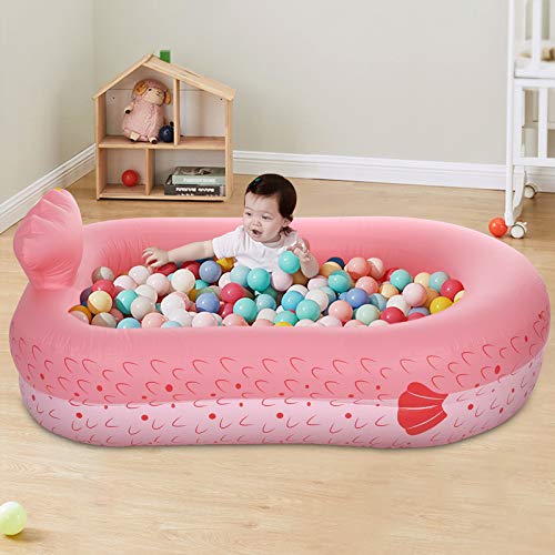 Piscina hinchable para bebés, piscina hinchable para bebés, bañera plegable de PVC, rectangular, portátil, ducha de viaje, para bebés y niños (rosa, 140 x 120 x 35 cm)