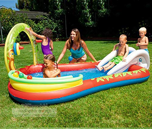 Piscinas para NiñOs Inflables con TobogáN Familia Hinchables Juegos Juguetes Jardin PequeñOs Profundidad Rectangulares 109.8