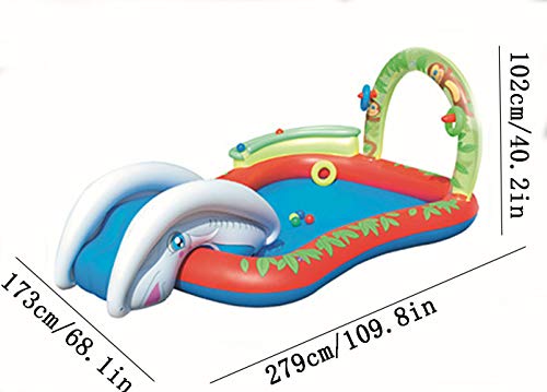 Piscinas para NiñOs Inflables con TobogáN Familia Hinchables Juegos Juguetes Jardin PequeñOs Profundidad Rectangulares 109.8