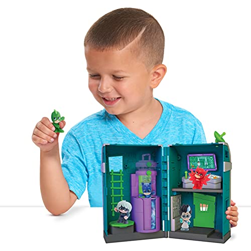 PJ MASKS 95706 Flair Night Time Micros Romeo's Lair Playset, Multicolor