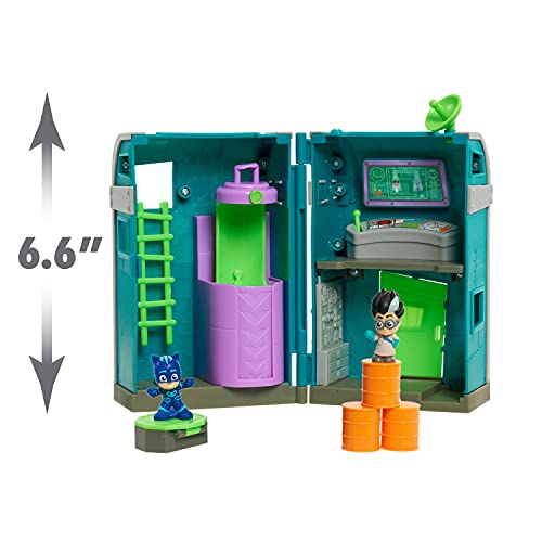 PJ MASKS 95706 Flair Night Time Micros Romeo's Lair Playset, Multicolor