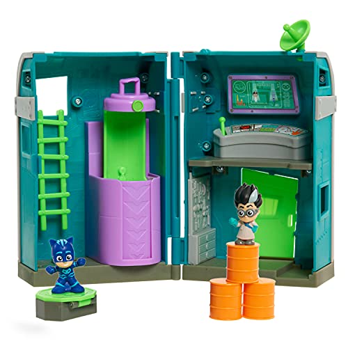 PJ MASKS 95706 Flair Night Time Micros Romeo's Lair Playset, Multicolor