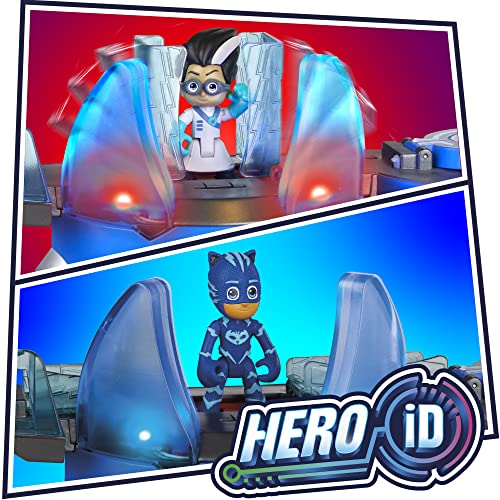 PJ Masks Deluxe Battle HQ-Juguete Preescolar con 2 Figuras de acción y vehículo para niños a Partir de 3 años (Hasbro F2101)