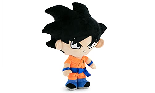 Play by Play Dragon Ball Super- Peluches de los Protagonistas de Bola de Dragón, Goku, Piccolo, Vegeta, Beerus, Monstruo Buu - Calidad Super Soft (23-27cm, Goku Pelo Negro)