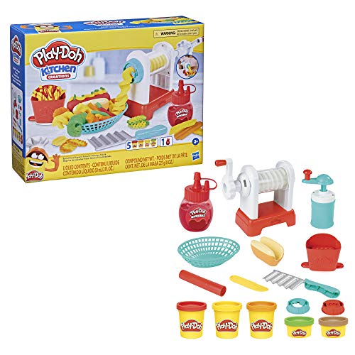 Play-Doh Kitchen Creations-Juego de Patatas Fritas en Espiral para niños a Partir de 3 años, no tóxico, Multicolor (Hasbro F13205L1)