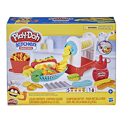 Play-Doh Kitchen Creations-Juego de Patatas Fritas en Espiral para niños a Partir de 3 años, no tóxico, Multicolor (Hasbro F13205L1)