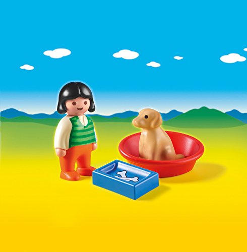 PLAYMOBIL 1.2.3 - Niña con Perro Playsets de Figuras de jugete 6796