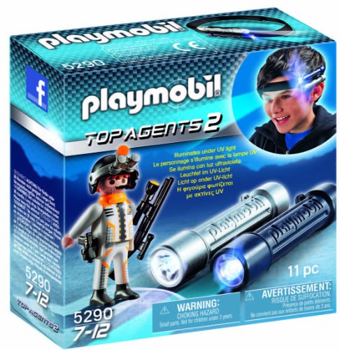 PLAYMOBIL Agentes Secretos 2 - Linterna de Espionaje con Agente Secreto , Juguete Educativo, 15 x 5 x 15 cm, (5290)