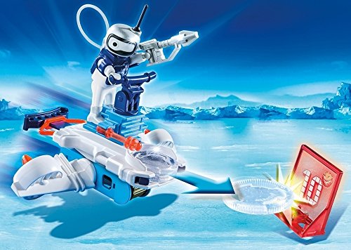 Playmobil Fire & Action- Action Playmobil Figura Robot con Nave Lanzadera de Hielo Juegos de construcción, Multicolor (6833)