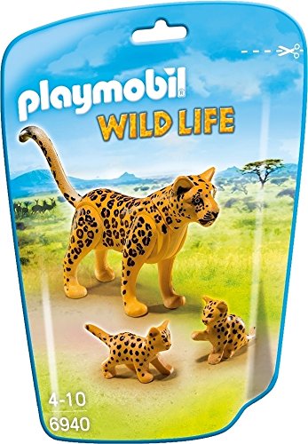 Playmobil Vida Salvaje- Leopardo con Crías Animales, Multicolor, 6 x 18 x 12,2 cm (Playmobil 6940)