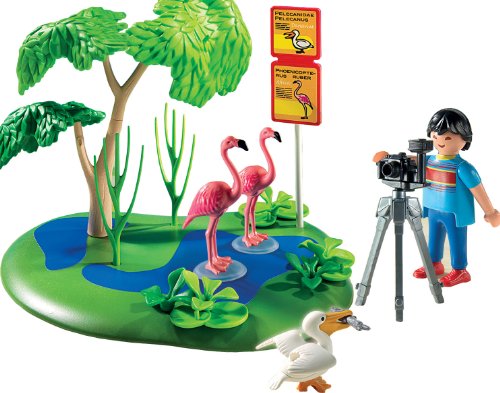 Playmobil - Zoo - fotógrafo con flamencos