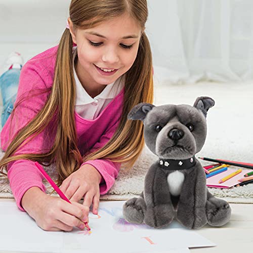 PMS Natural World - Oso de peluche Staffordshire Bull Terrier, 4 colores, 30 cm Staffordshire Bull Terrier, juguete suave premium (gris)