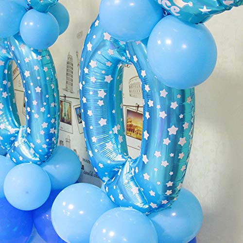 POFET Todos los números letras princesa príncipe corona globos de aluminio columna vertical conjunto decoración de fiesta de cumpleaños - rosa 6