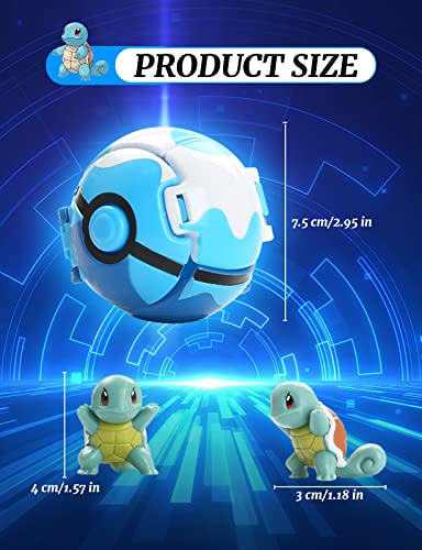 Poke Ball, Ainvliya Bolas de Pokemon Figuras, Pokeballs para Celebración de Fiestas Infantiles,niños como Regalos de cumpleaños y regalosnavideños de Squirtle