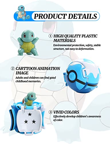 Poke Ball, Ainvliya Bolas de Pokemon Figuras, Pokeballs para Celebración de Fiestas Infantiles,niños como Regalos de cumpleaños y regalosnavideños de Squirtle