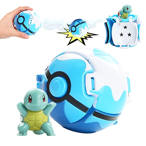 Poke Ball, Ainvliya Bolas de Pokemon Figuras, Pokeballs para Celebración de Fiestas Infantiles,niños como Regalos de cumpleaños y regalosnavideños de Squirtle