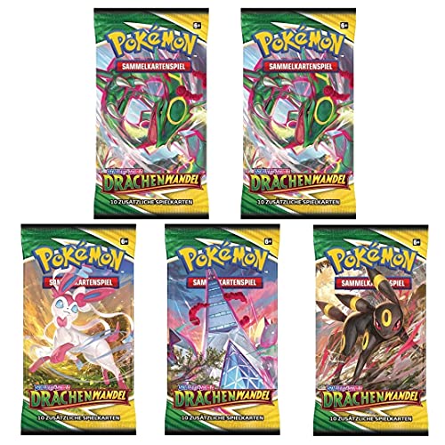 Pokemon TCG Drachenwandel 5 Booster Packs – Alemán