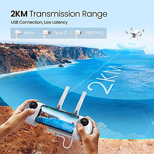 Potensic Dreamer Pro GPS Drone, Drone con Cámara 16MP, 3 Ejes Gimbal, Video 4K HD, con 32G SD Tarjeta, Distancia Trasmisión 2 Km Vuelto de 28 Mins Drone Profesional con Maletín de Transporte