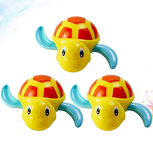 PRETYZOOM 3 Unids Bañera Bebé Viento Tortuga Tortuga Juguetes Flotante Juguetes Animal Juguetes Natación Reloj de Agua Juguetes para Niños Pequeños Piscina Infantil Amarillo