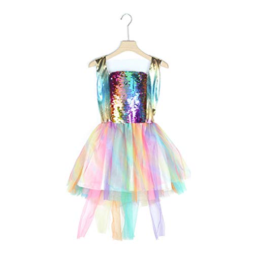 PRETYZOOM Unicornio para Disfraz Niñas Tutu Vestido-Diadema Traje Falda Alas Mujeres Niños-Unicornio Princesa Disfraz para Niños Niñas Lentejuelas Unicornio Vestido Maquillaje