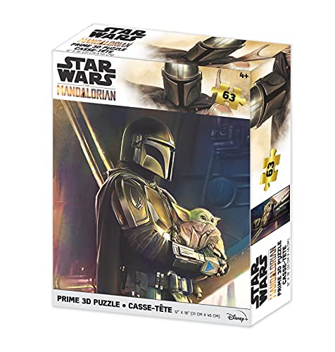 Prime 3D-RD-RS263085 Puzzle lenticular The Mandalorian Mando y Grogu 200 Piezas, Multicolor, único (33061)