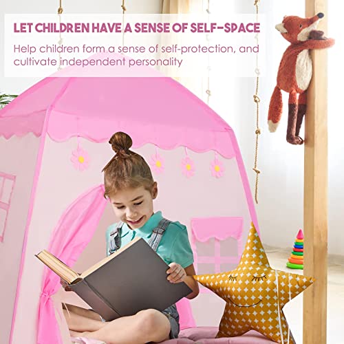 Princess Castle Play Tent, Large Pink Princess Playhouse Regalo De Cumpleaños Cuento De Hadas Tienda Tipi Casa De Juegos para Niños para Niñas, Niños, Niños, Interior, Exterior, Juego (Princess Tent)