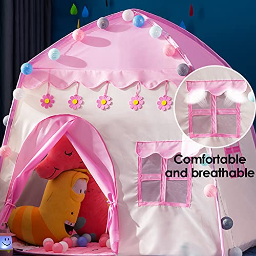 Princess Castle Play Tent, Large Pink Princess Playhouse Regalo De Cumpleaños Cuento De Hadas Tienda Tipi Casa De Juegos para Niños para Niñas, Niños, Niños, Interior, Exterior, Juego (Princess Tent)