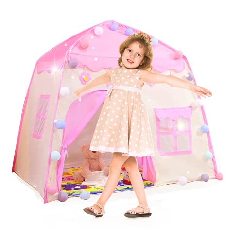 Princess Castle Play Tent, Large Pink Princess Playhouse Regalo De Cumpleaños Cuento De Hadas Tienda Tipi Casa De Juegos para Niños para Niñas, Niños, Niños, Interior, Exterior, Juego (Princess Tent)