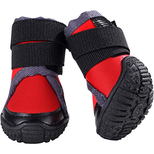 PROTAURI Botas de Perro Zapatos de Perro Botas para Perros Zapatos para Mascotas Calentar Deporte al Aire Libre Invierno Antideslizante para Perro Pequeña Mediano Grande