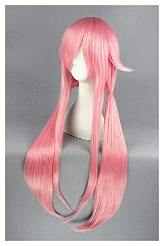 PRTOYO Anime Cosplay Wig con Tapa de Peluca Libre para Murata Tomosa Mirai Nikki Gasai Yuno Pelucas de Pelo sintético